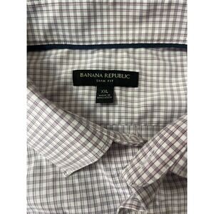 Banana Republic Slim Fit Mens XXL Gingham Button Down Shirt Long Sleeve